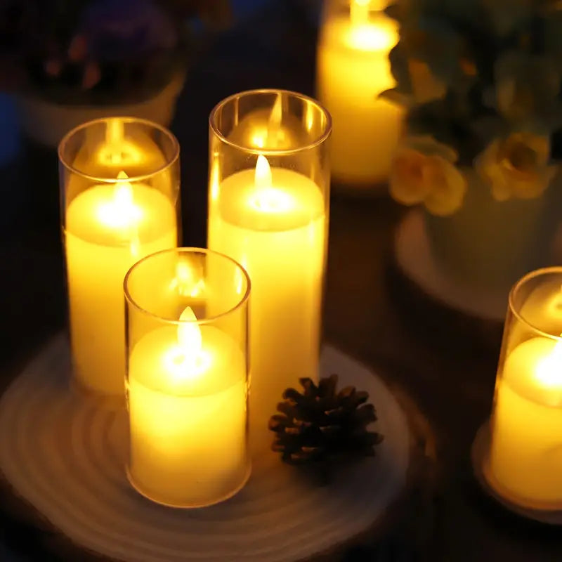 Acrylic Shell Flameless Candle with Battery Included