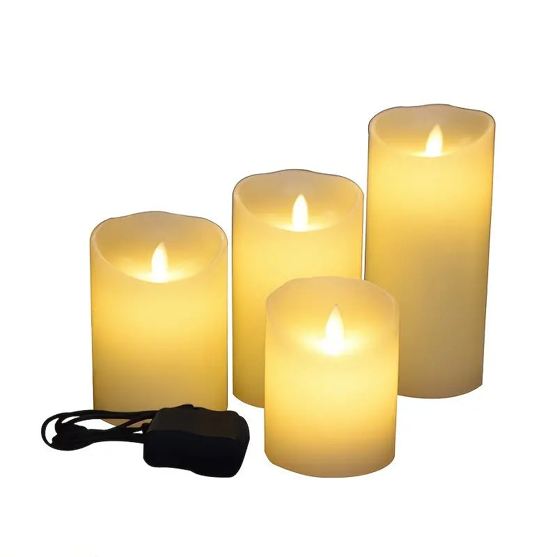LED Flameless Candles with Remote- Set of 3