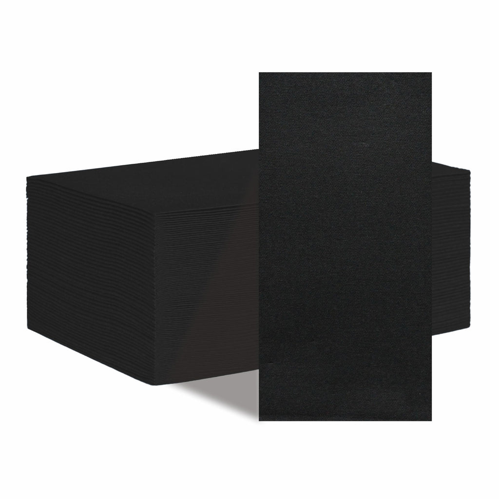 Black Linen-Feel Disposable Napkins - 100 Pack
