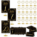 Gold Elegance Table Number & Holder Kit 1-20 with Matching Reserved Seat Signs