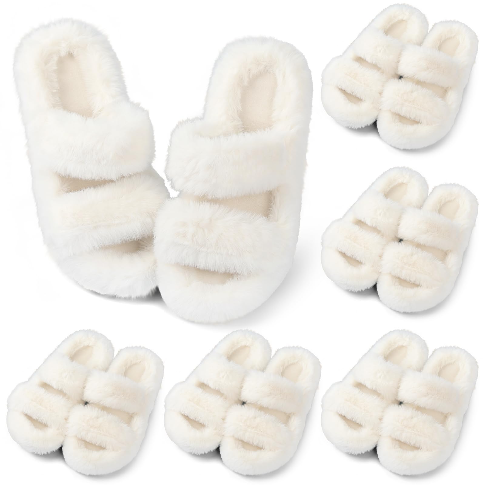 Bridal Bliss 6-Pair Fuzzy Slippers Set
