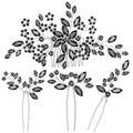 Bridal Black Hair Comb and Pin Set