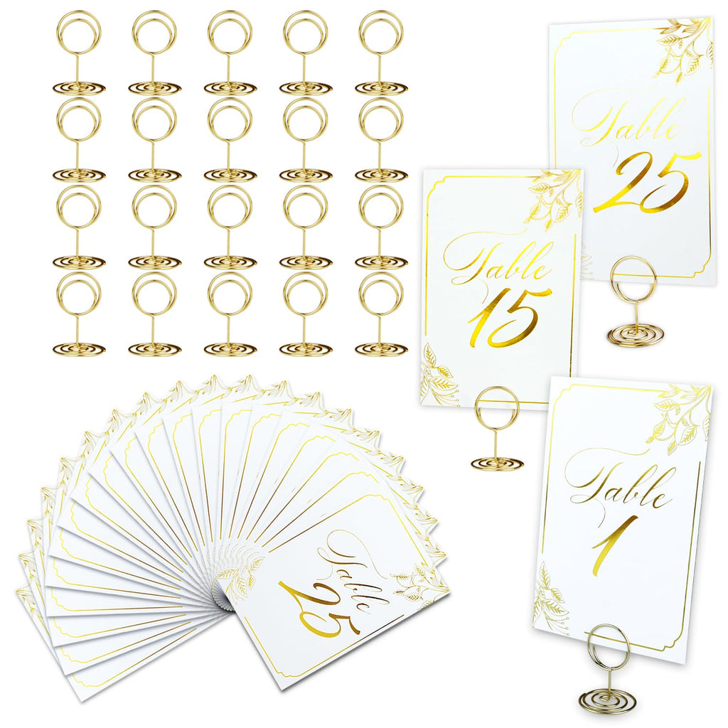 Gold Foil Table Numbers Set 1-25