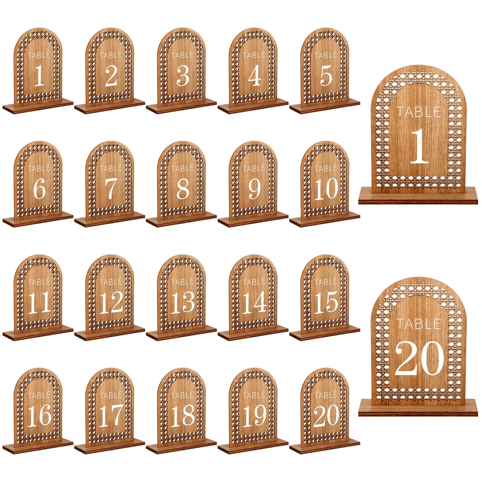 Rustic Wooden Table Numbers 1-20