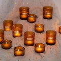 Glass Tealight Candle Holder- 24 Pcs (Amber)