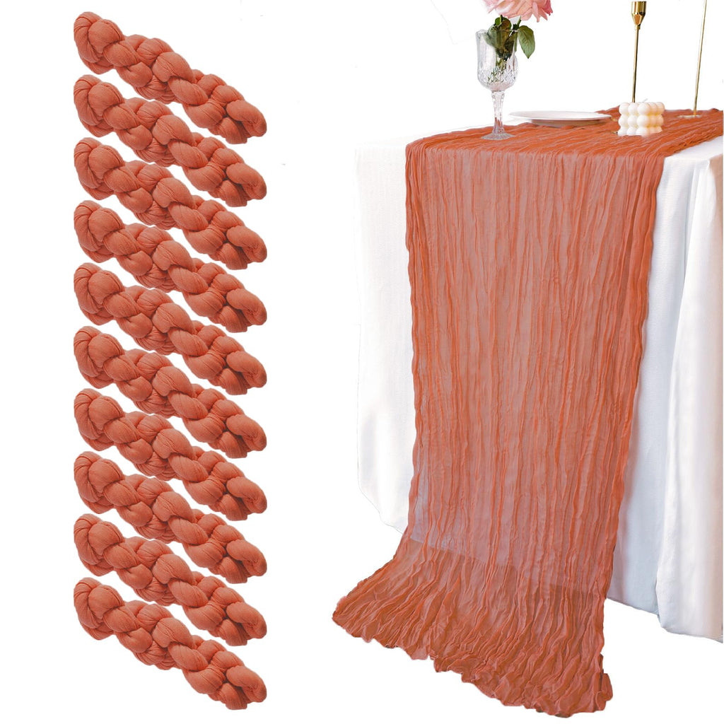 10 foot Terracotta Cheesecloth Table Runners