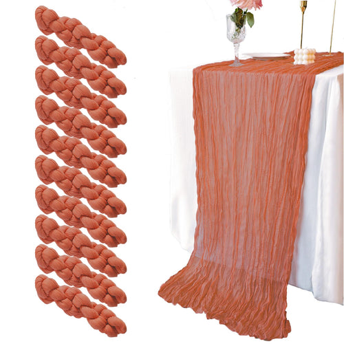 10 foot Terracotta Cheesecloth Table Runners