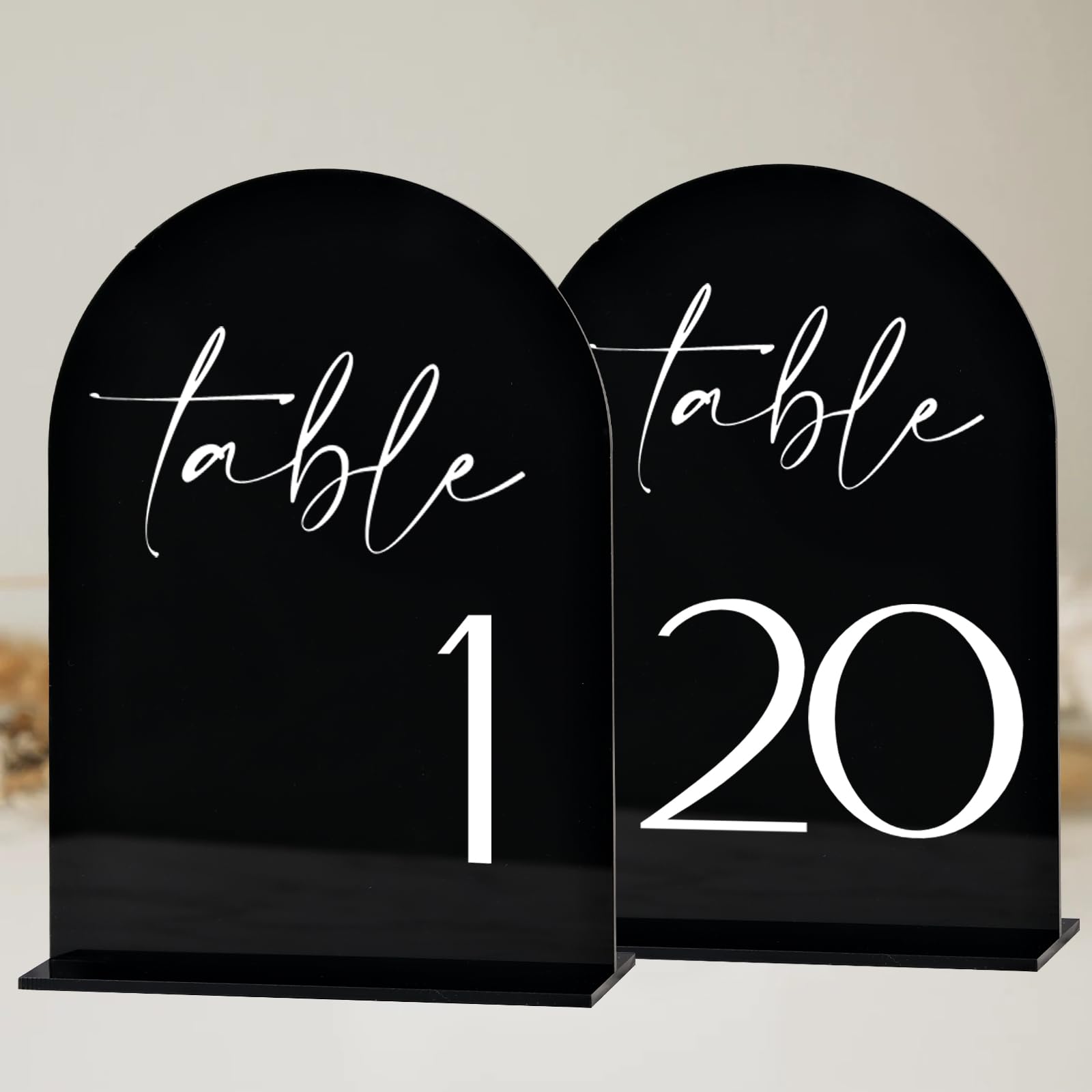 Black Arch Acrylic Table Numbers 1-20