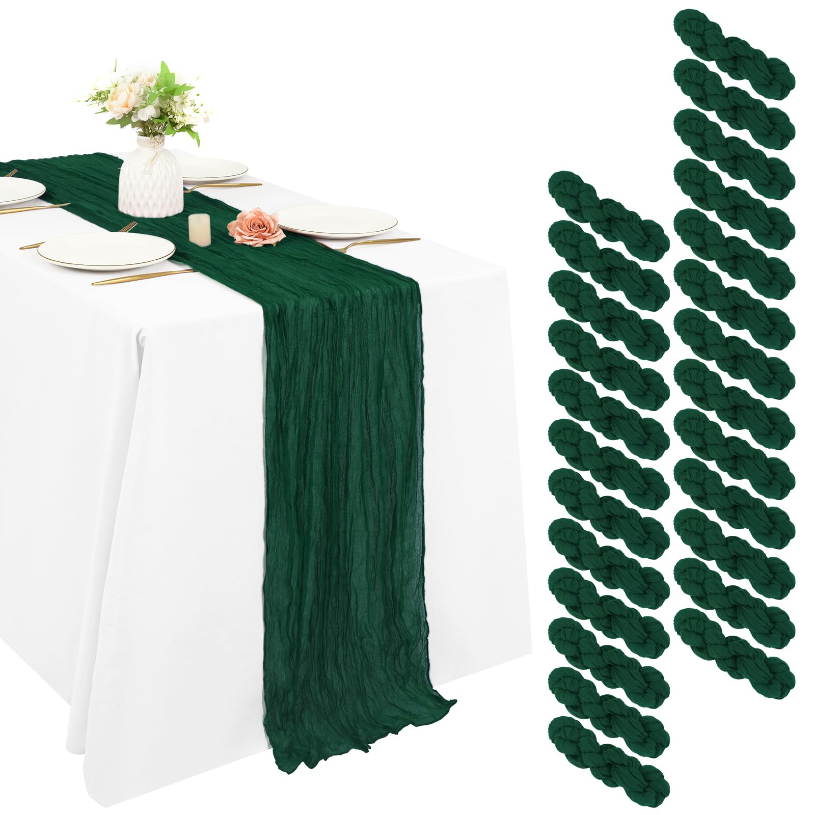 Emerald Gauze Table Runners