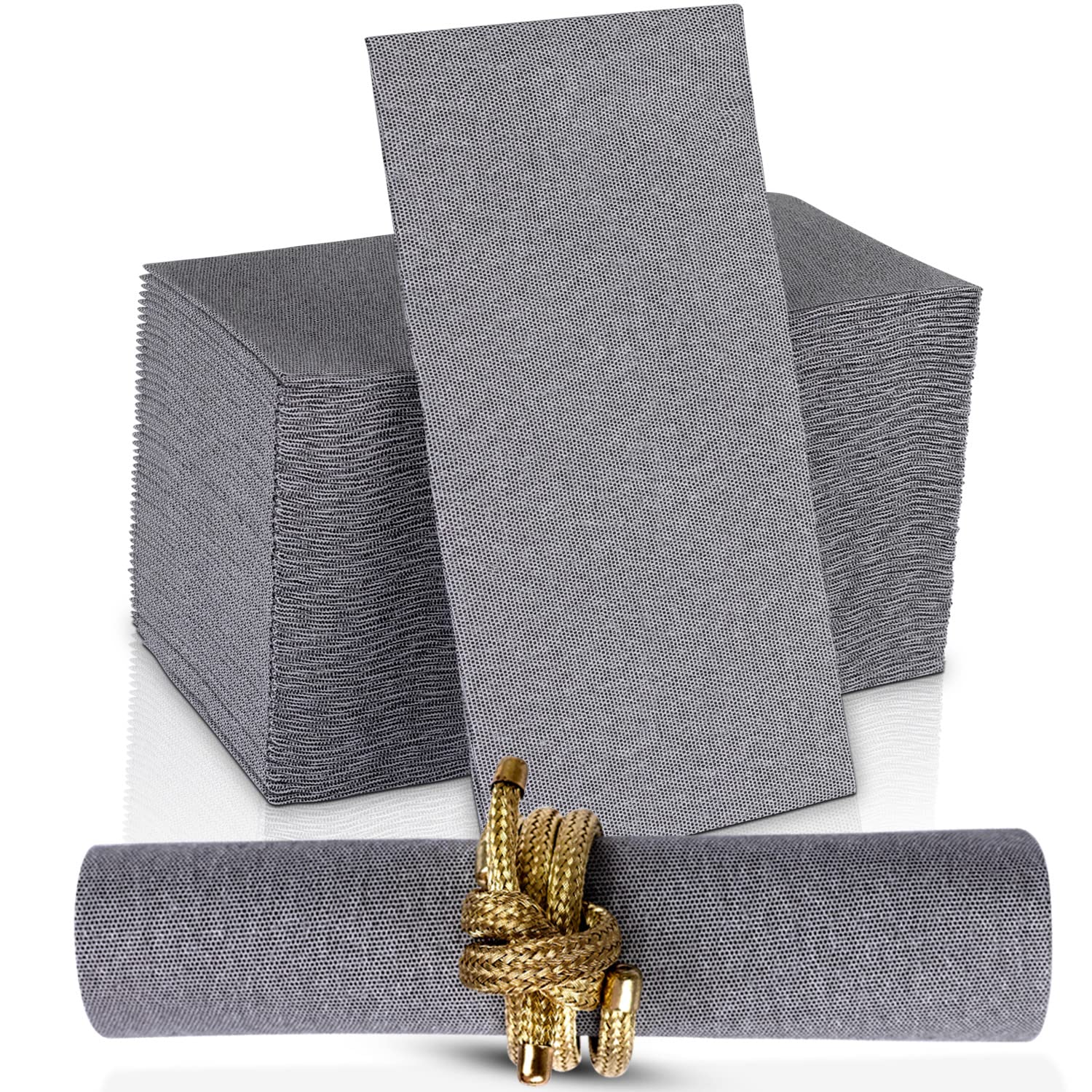 Elegant Black Disposable Dinner Napkins - 50 Pack