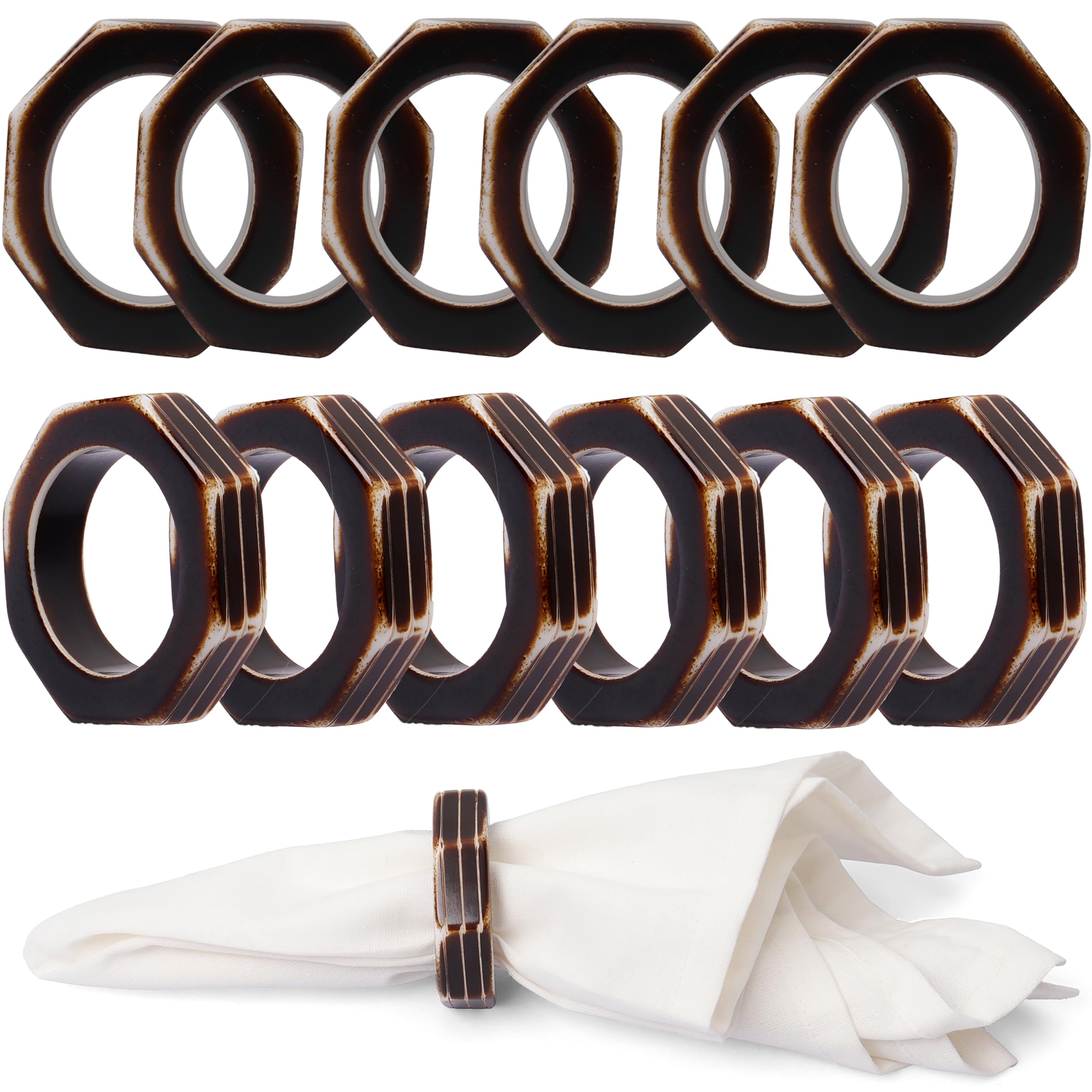 Bronze Napkin Ring Set of 12