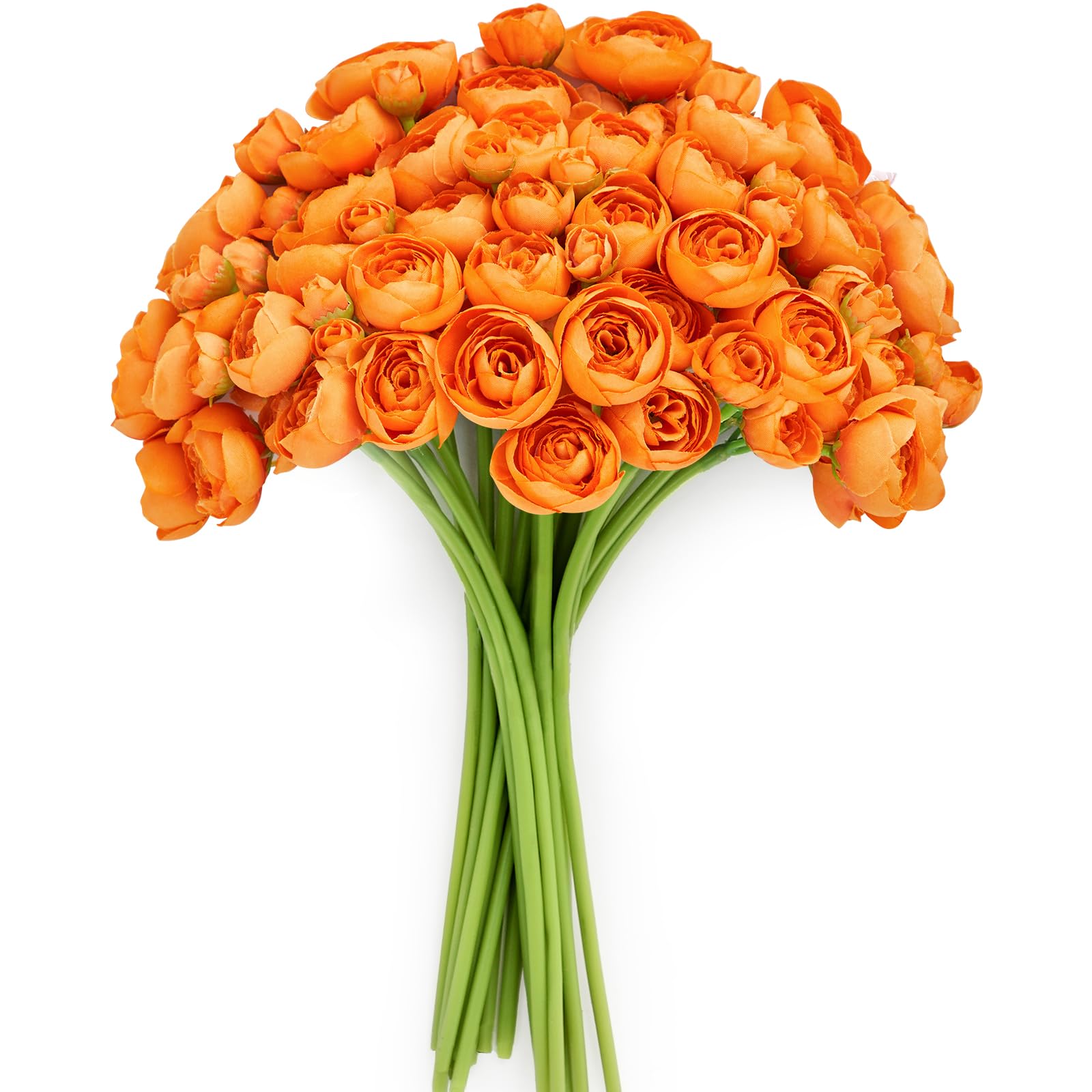 Orange Faux Ranunculus Flowers