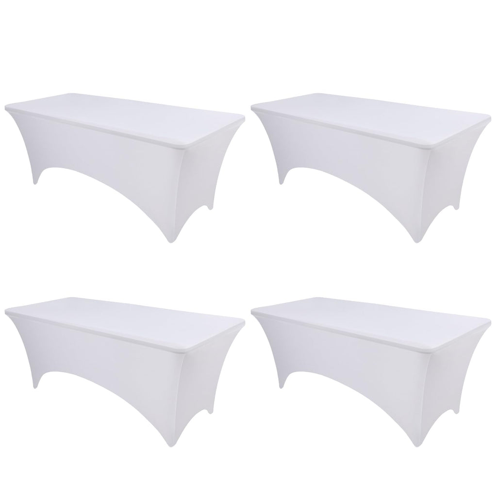 Elegant White Spandex Tablecloth 4-Pack