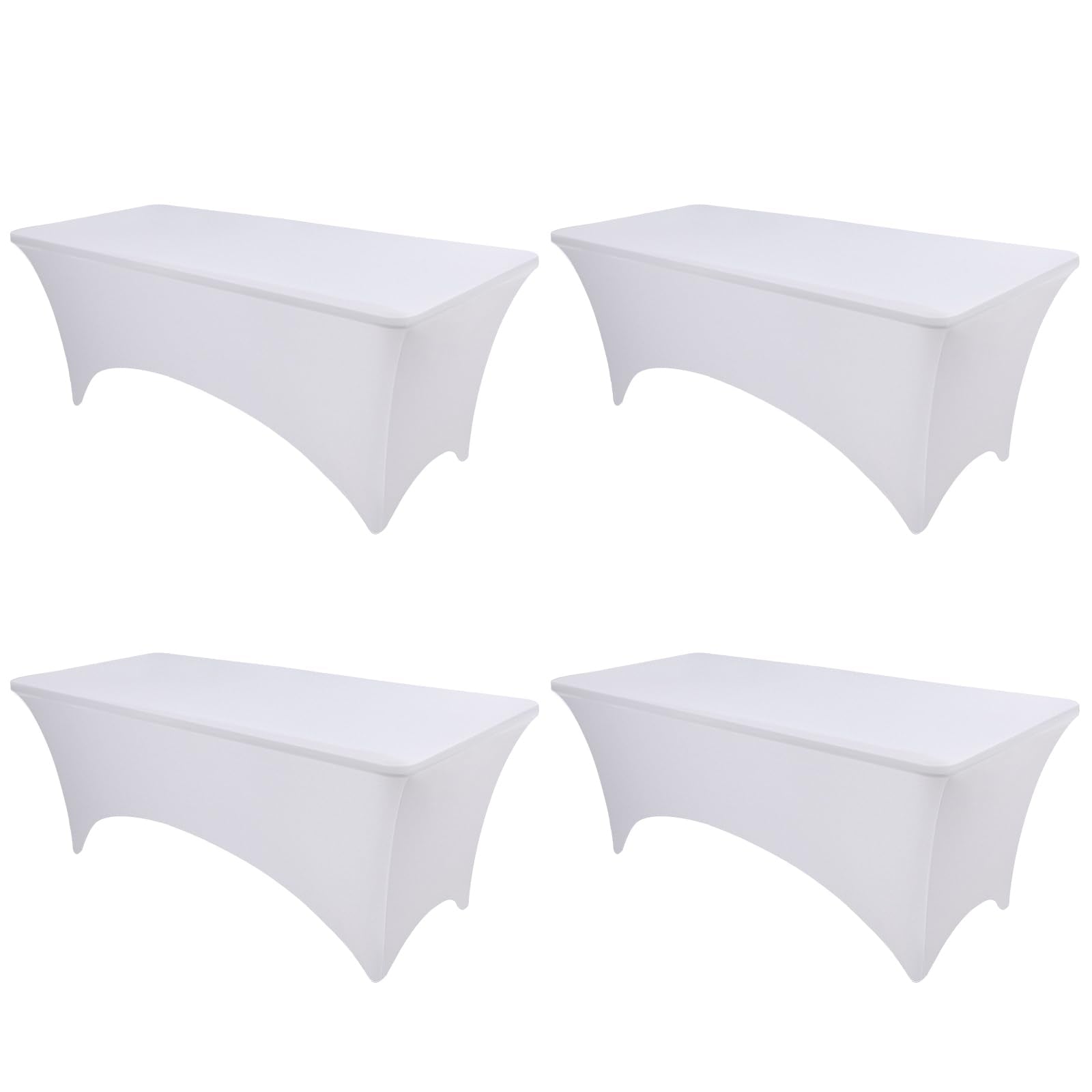 Elegant White Spandex Tablecloth 4-Pack