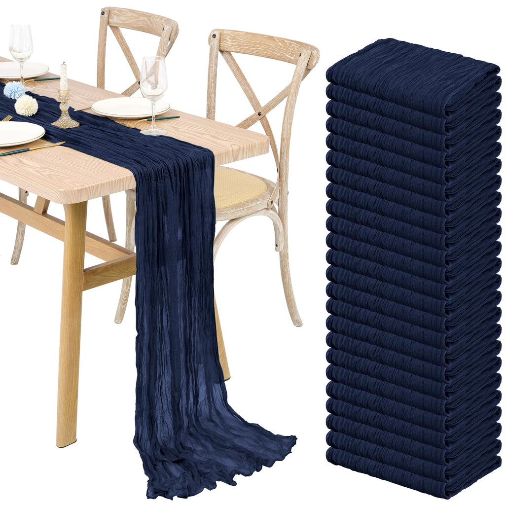 Navy Blue Cheesecloth Table Runners