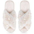 Pearl Bride/Bridesmaid Fuzzy Slippers ( one size)