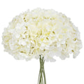 FLORRALIA Fake White Hydrangea Artificial Flowers - Faux Silk Hydrangeas Flowers Heads with Stems Real Touch for Home Wedding Party Table Decor(CreamWhitePack of 10)