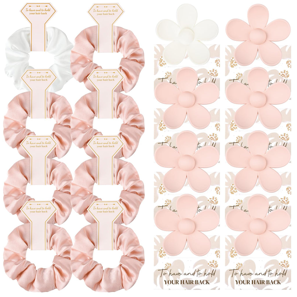 Bridal Hair Accessory Set with Gift Cards (White & Pink)