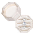 Velvet Elegance Octagonal Ring Holder - Beige