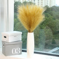 Wertuirk 9 Stems Gold Pampas Grass - 38 Inch Tall Faux Pompous Grass Decor Large Artificial Pompas Floral for Wedding Flower ArrangementGreat Gatsby Party Decorationsa and Home Decor (Gold)