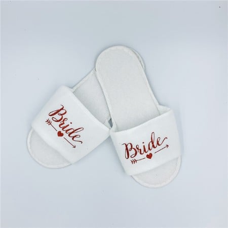 Custom Plush Slippers for Wedding Party
