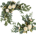 Elegant White Rose Swag- Set of 2