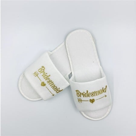Custom Plush Slippers for Wedding Party