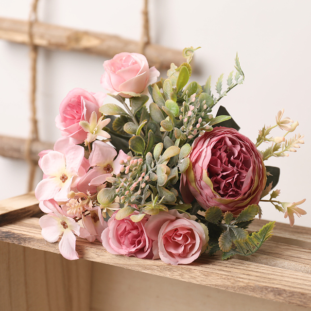 Silk Faux Rose Flower Decor