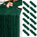Emerald Gauze Table Runners with Fringing 12 Pack