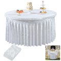 Crushed Velvet Spandex Round Tablecloth Twin-Pack- 60 Inches