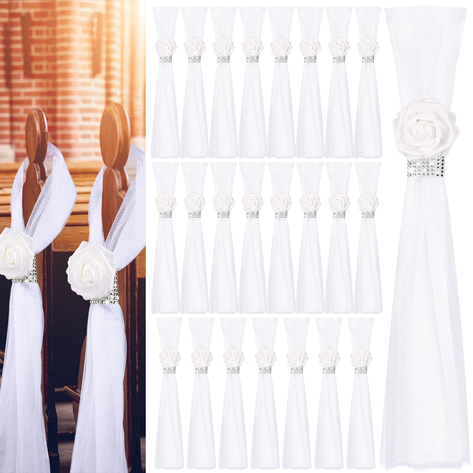 Aisle Decorations for Chairs or Pews- Set of 24