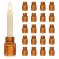 Glass Taper Candle Holders- 20 PCS (Amber)