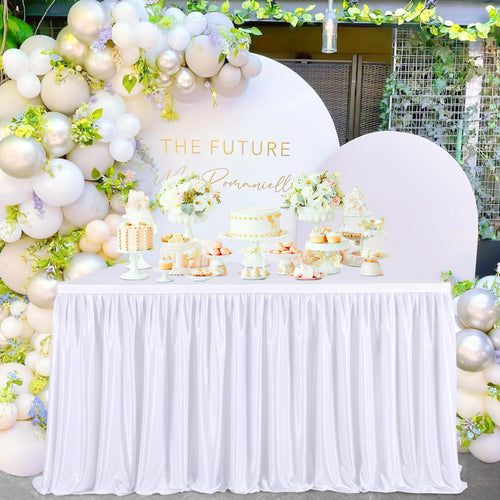 14ft White Table Skirt
