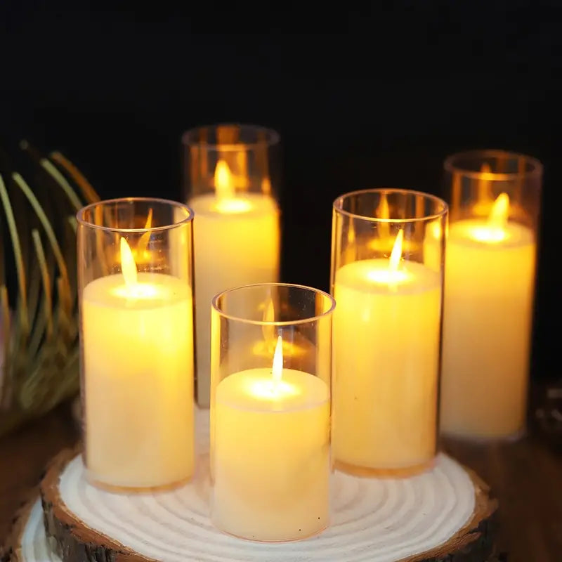 Acrylic Shell Flameless Candle with Battery Included