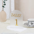 Elegant Matte Gold Wedding Table Numbers 1-10