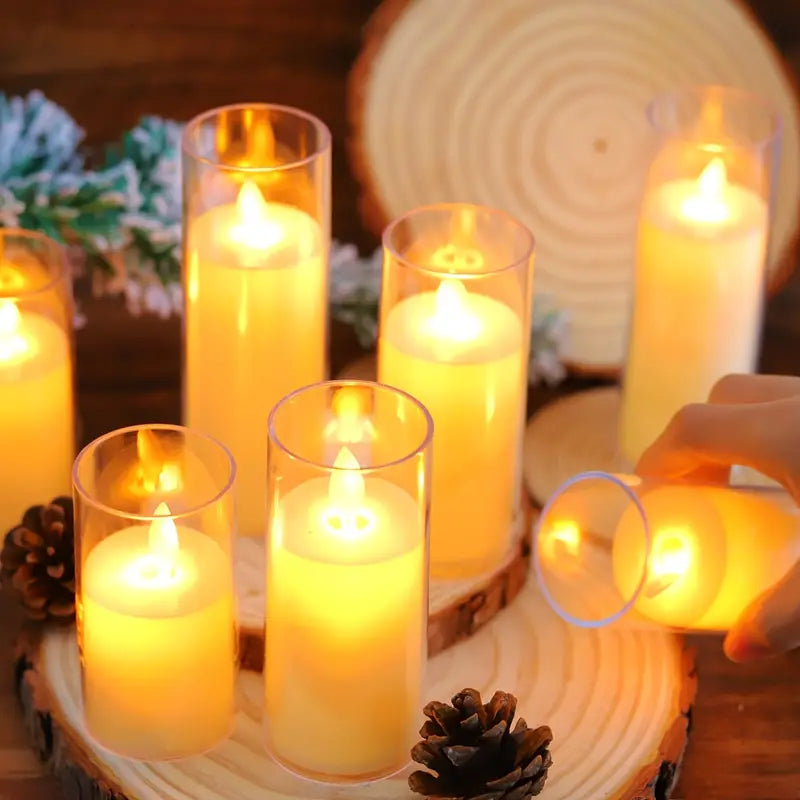 Acrylic Shell Flameless Candle with Battery Included