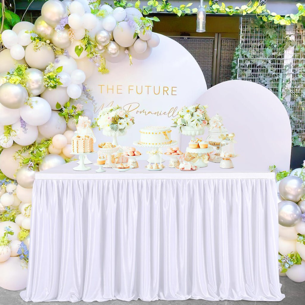 14ft White Table Skirt