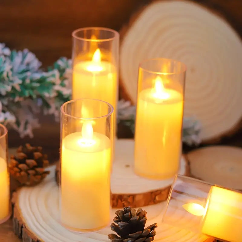 Acrylic Shell Flameless Candle with Battery Included