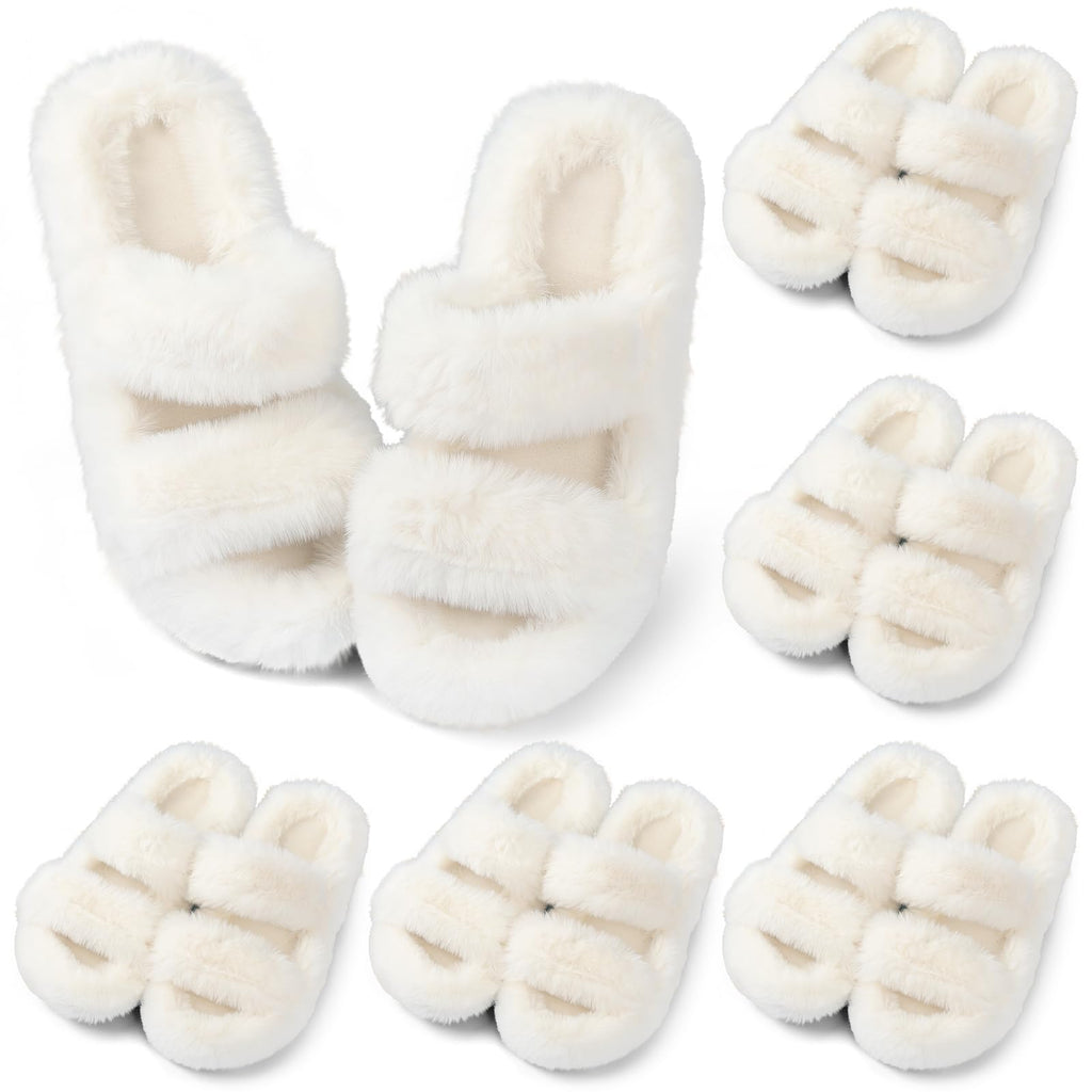 Bridal Bliss 6-Pair Fuzzy Slippers Set