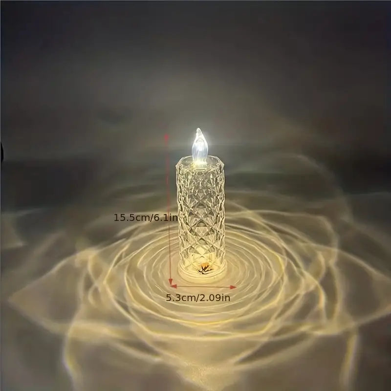 LED Flameless Candle Light with Crystal Refraction