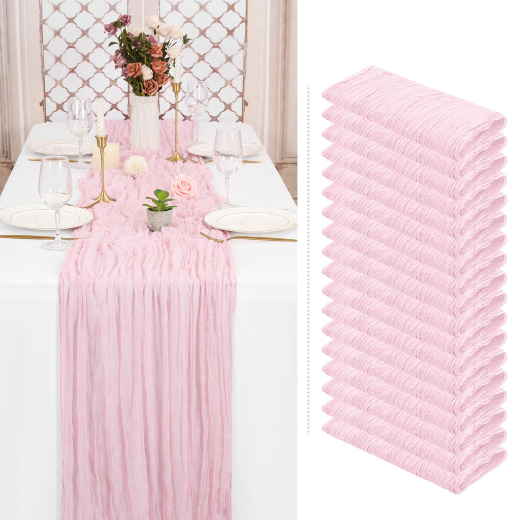 Pink Cheesecloth Table Runners