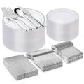 SilverSoiree 300pc Deluxe Plastic Dinnerware Set