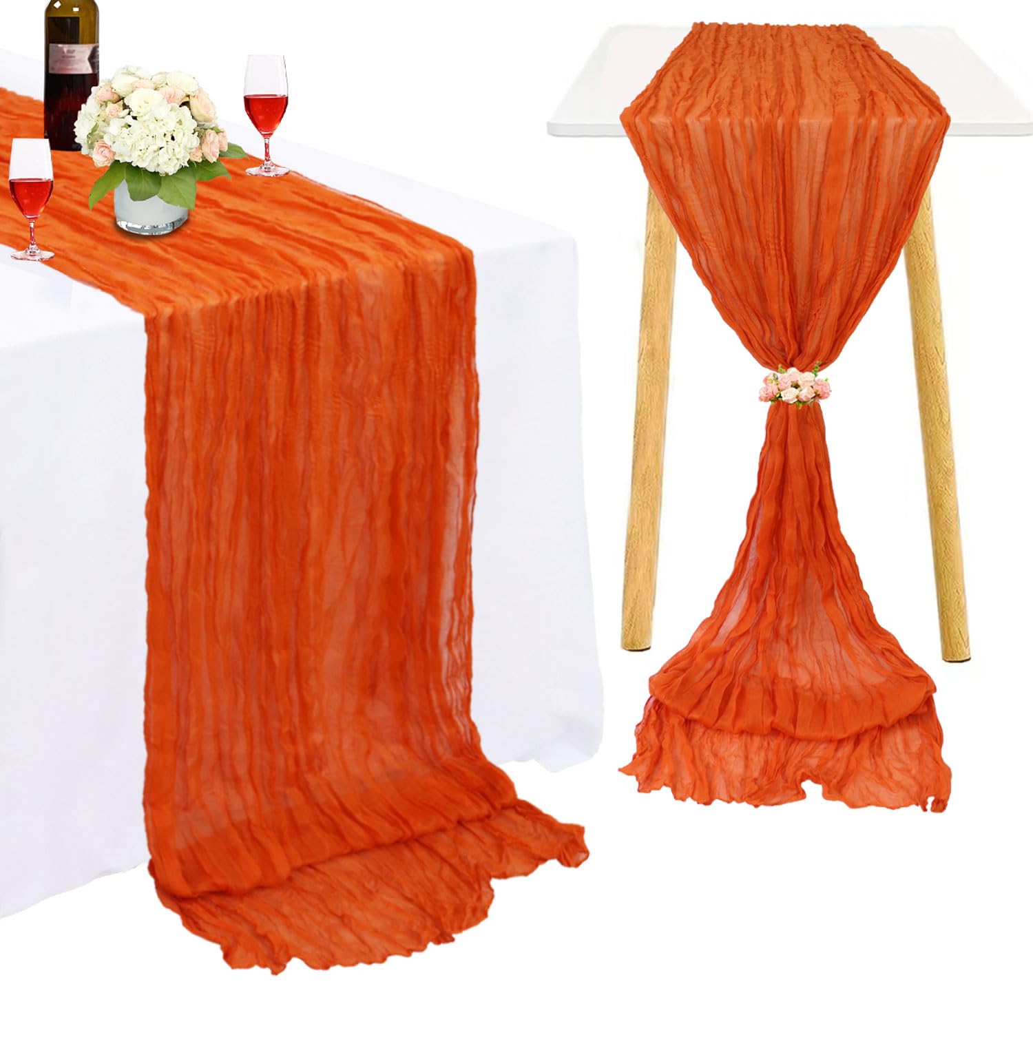 Orange Gauze Table Runner