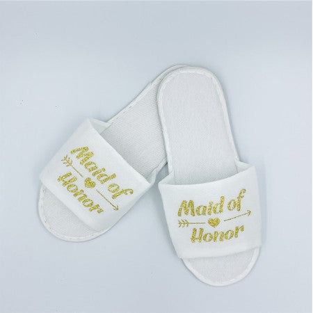 Custom Plush Slippers for Wedding Party