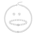 Pearl Bliss Bridal Jewelry Set - Necklace, Earrings, Bracelet
