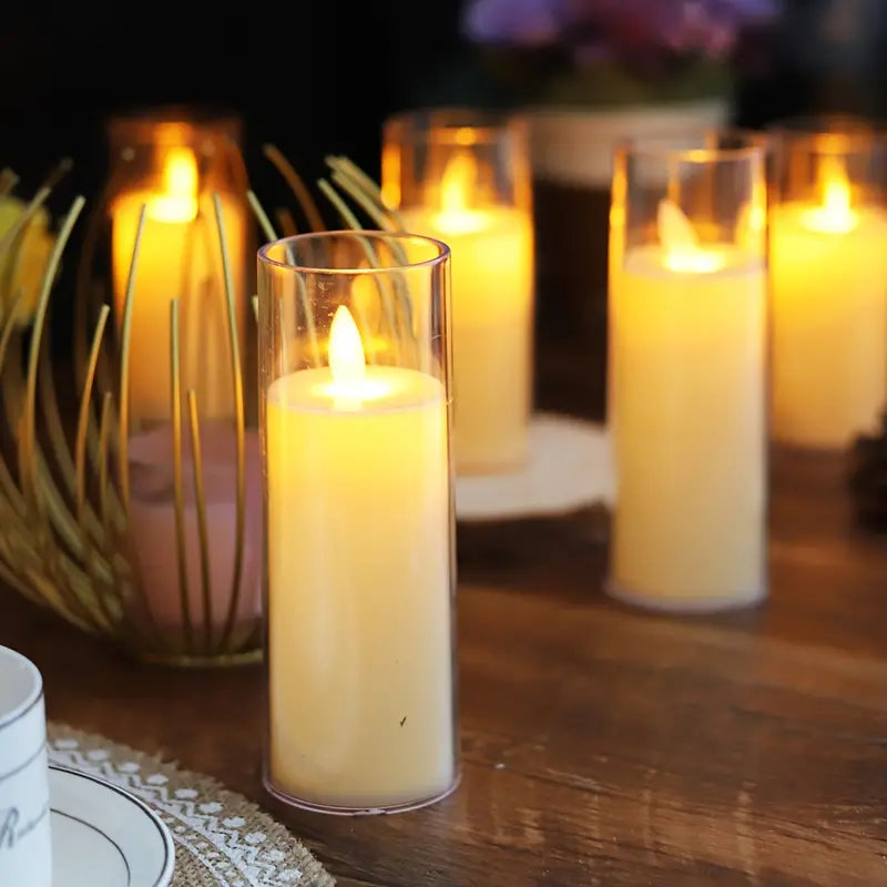 Acrylic Shell Flameless Candle with Battery Included