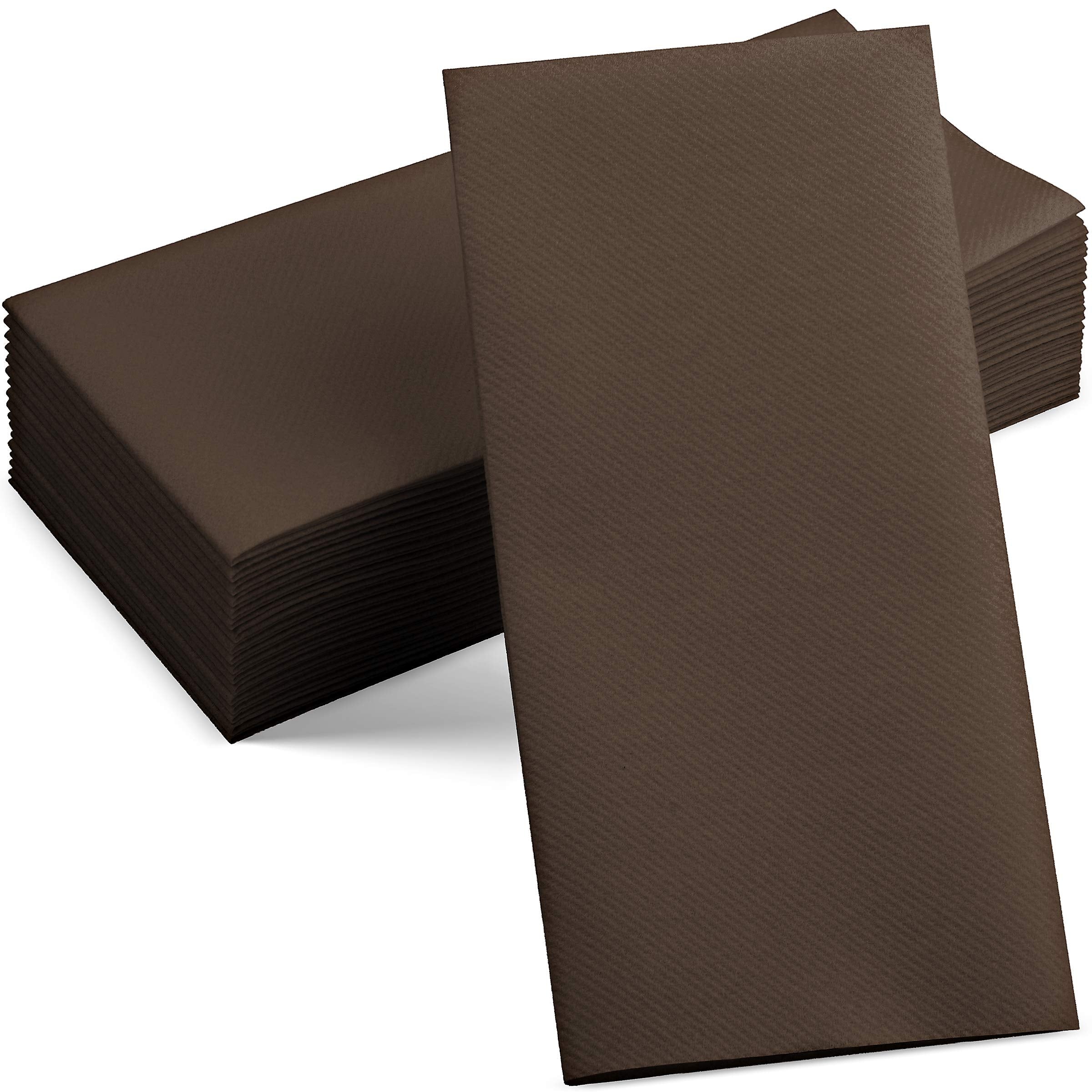 50-Pack Brown Linen-Feel Disposable Napkins