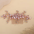 Wedding Bridal Pink Hair Piece for Women Bridal Handmade Hair Accessories Handmade Hair Jewelry (Pink)