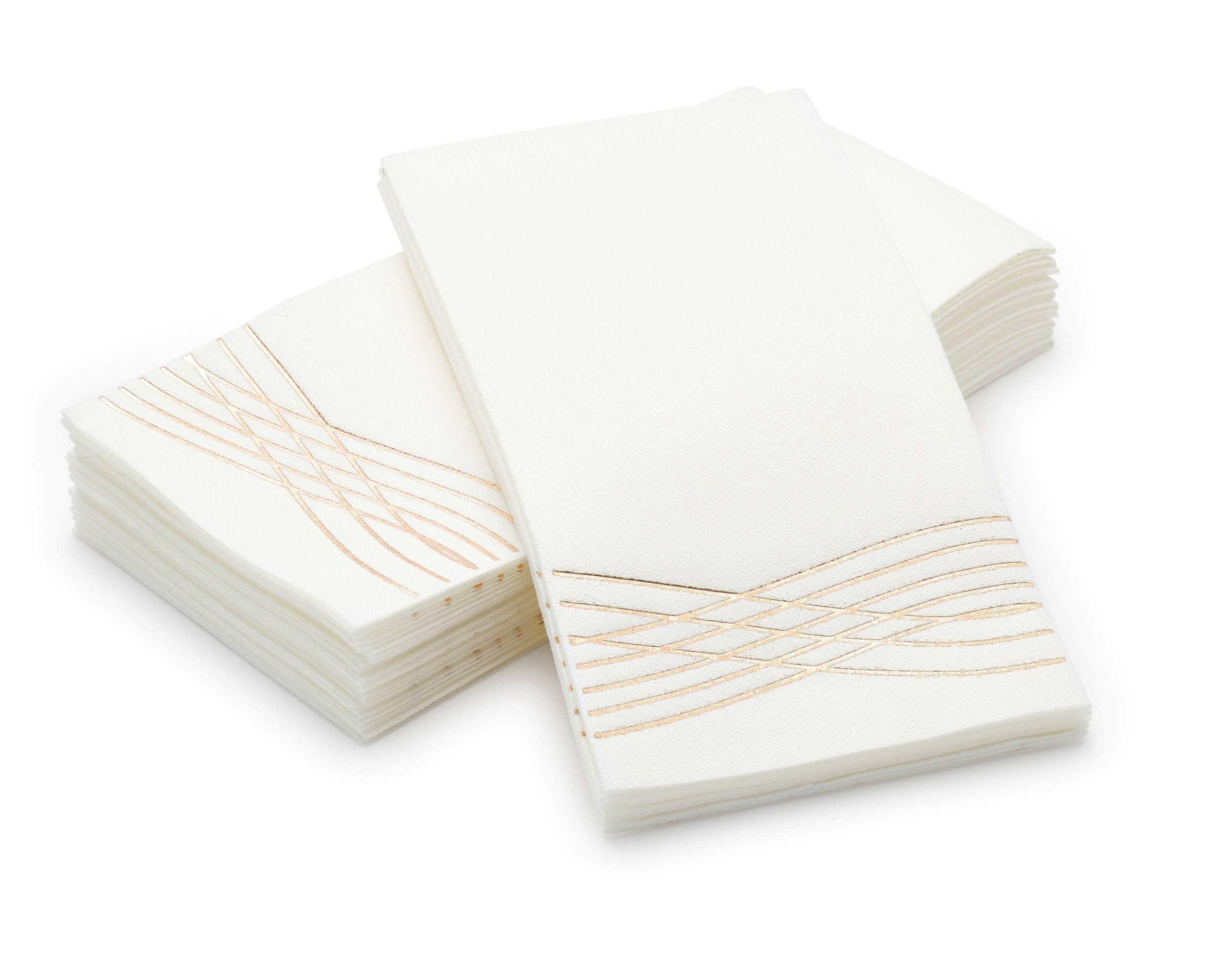 Metallic Foil Stamped Linen-Like Napkins 50 pack