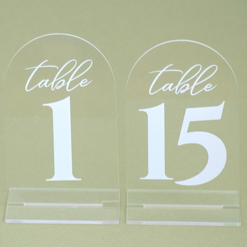 Elegant Arch Acrylic Wedding Table Numbers 1-15